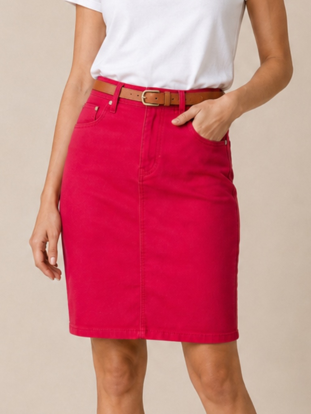 NWT Karen Kane - Red Pencil Skirt - SzS